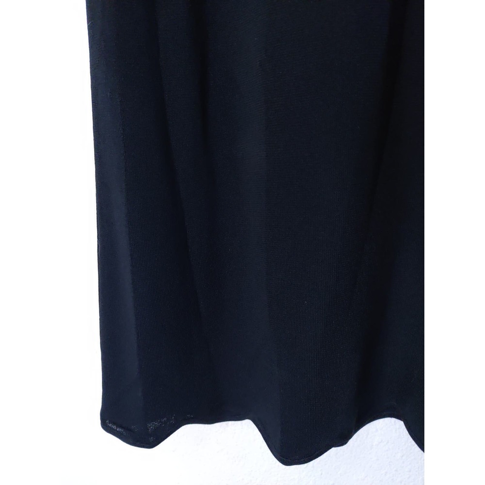 3/$20 Thom Smith Black Embroidered Floral Long Sleeve V-Neck Silk Midi Dress S - Picture 8 of 9